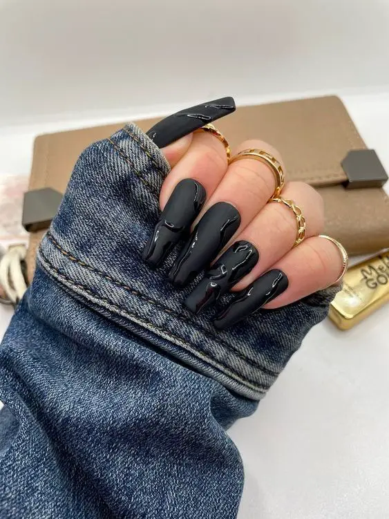 2024 Spring Black Nails: Trendy Designs, Acrylic Inspiration, and Matte Art