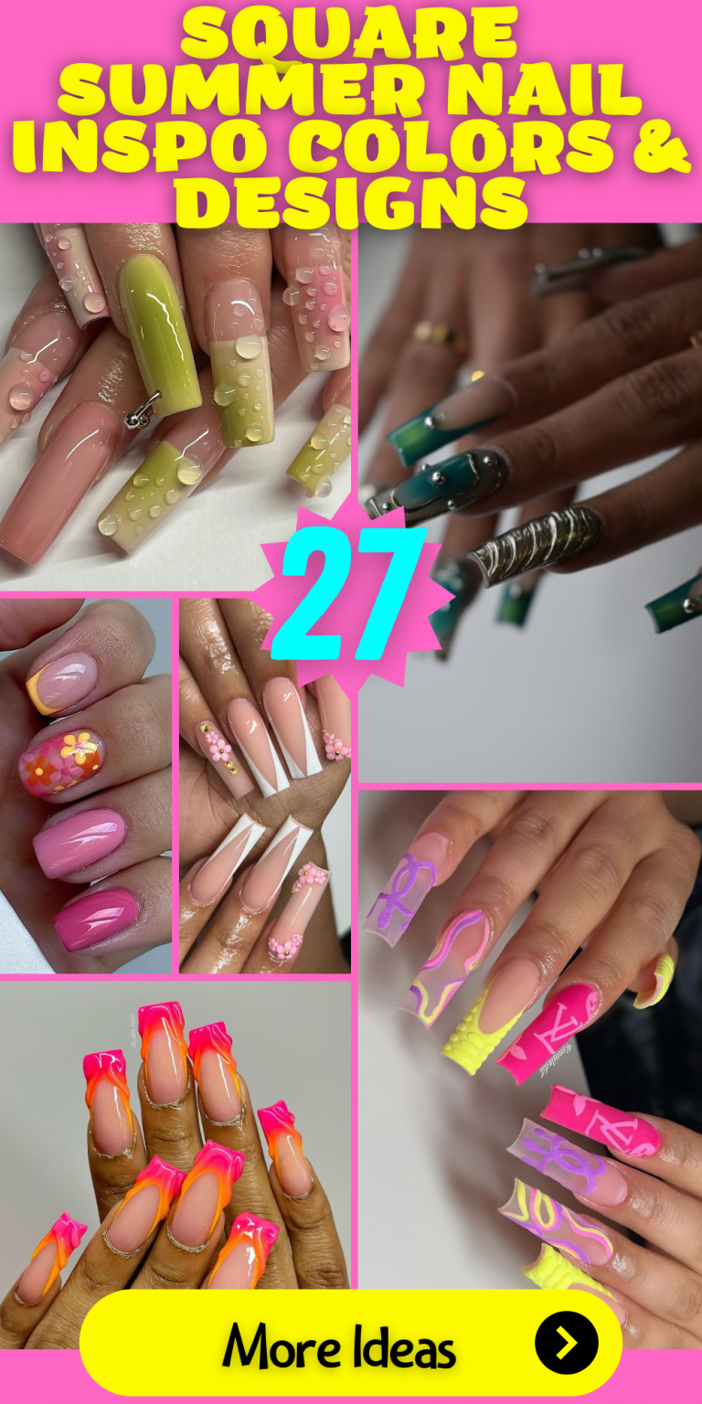 Trendy Square Summer Nail Inspo: Vibrant Colors & Unique Designs