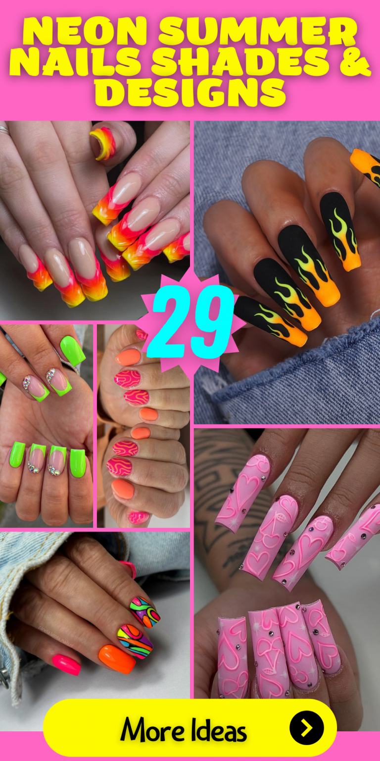 29 Neon Summer Nails Ideas: Double, Dark, Pink, Green & More Designs