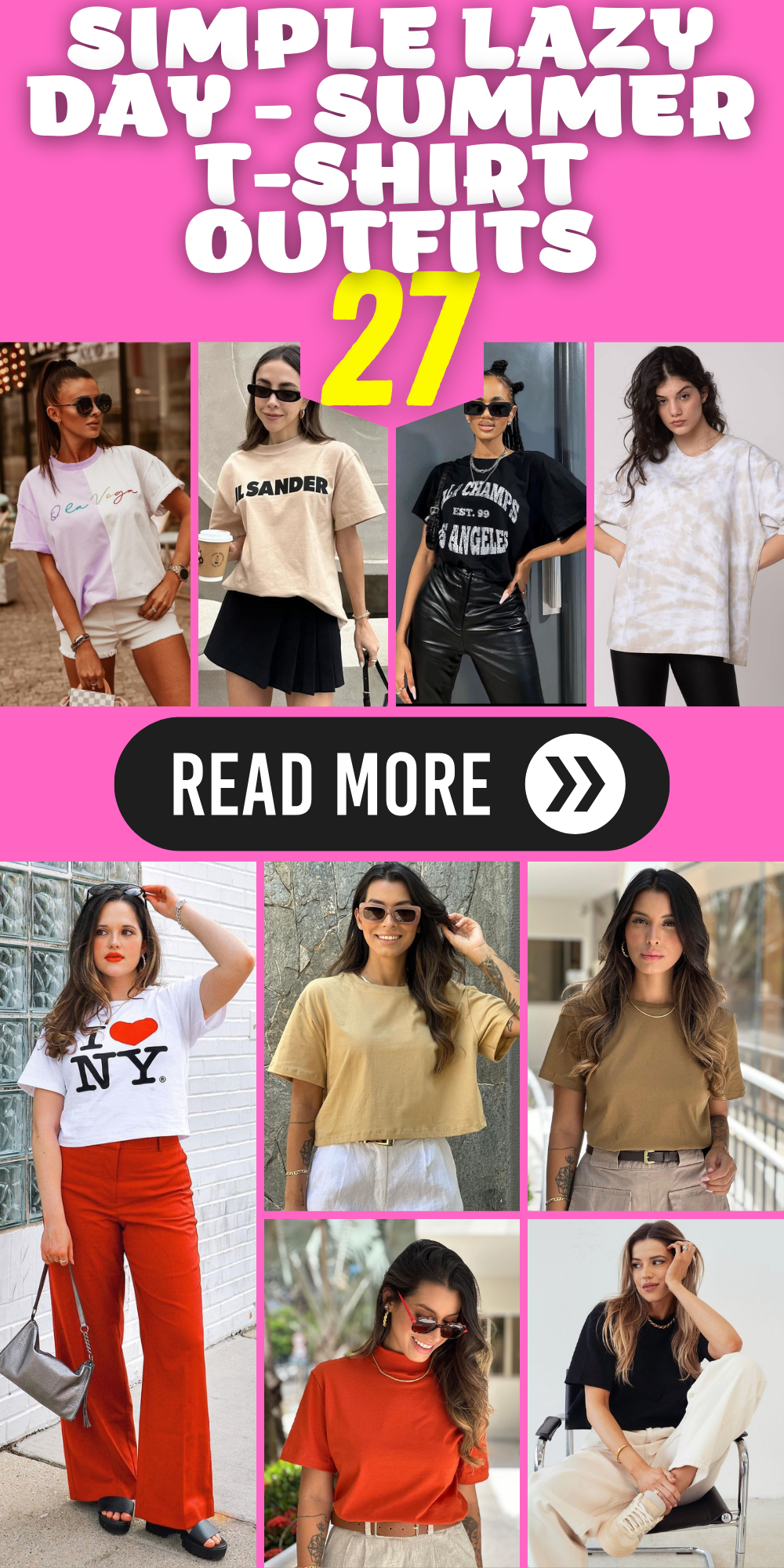 Effortlessly Chic: Simple Lazy Day Summer T-Shirt Outfits