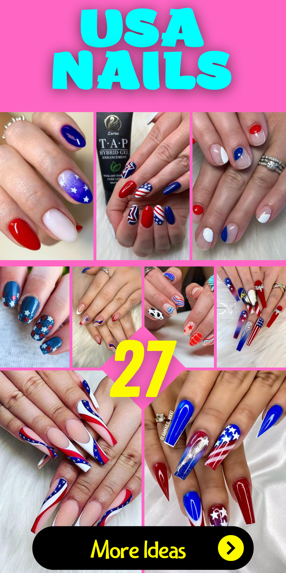 Show Your American Pride: 27 Inspiring USA Nail Designs for Independence Day