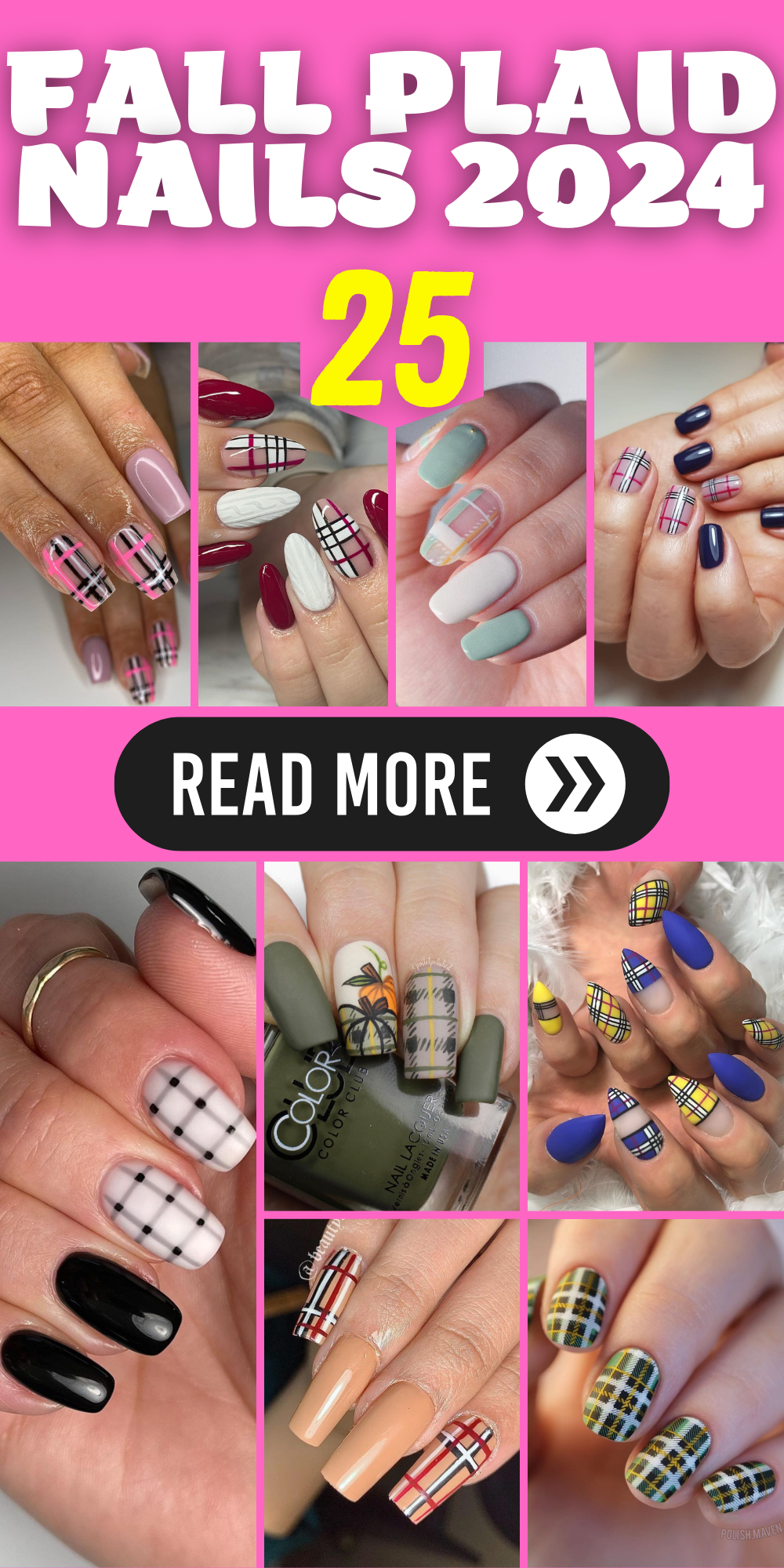 25 Trendy Ideas for Fall Plaid Nails 2024