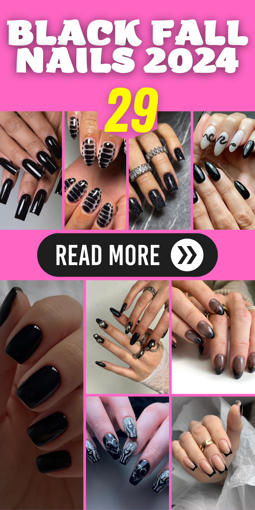 29 Stunning Ideas for Black Fall Nails 2024