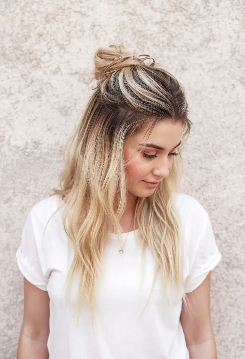 Quick Bun Hairstyles for Summer 2025! Half-Up, Half-Down Casual Mini Bun