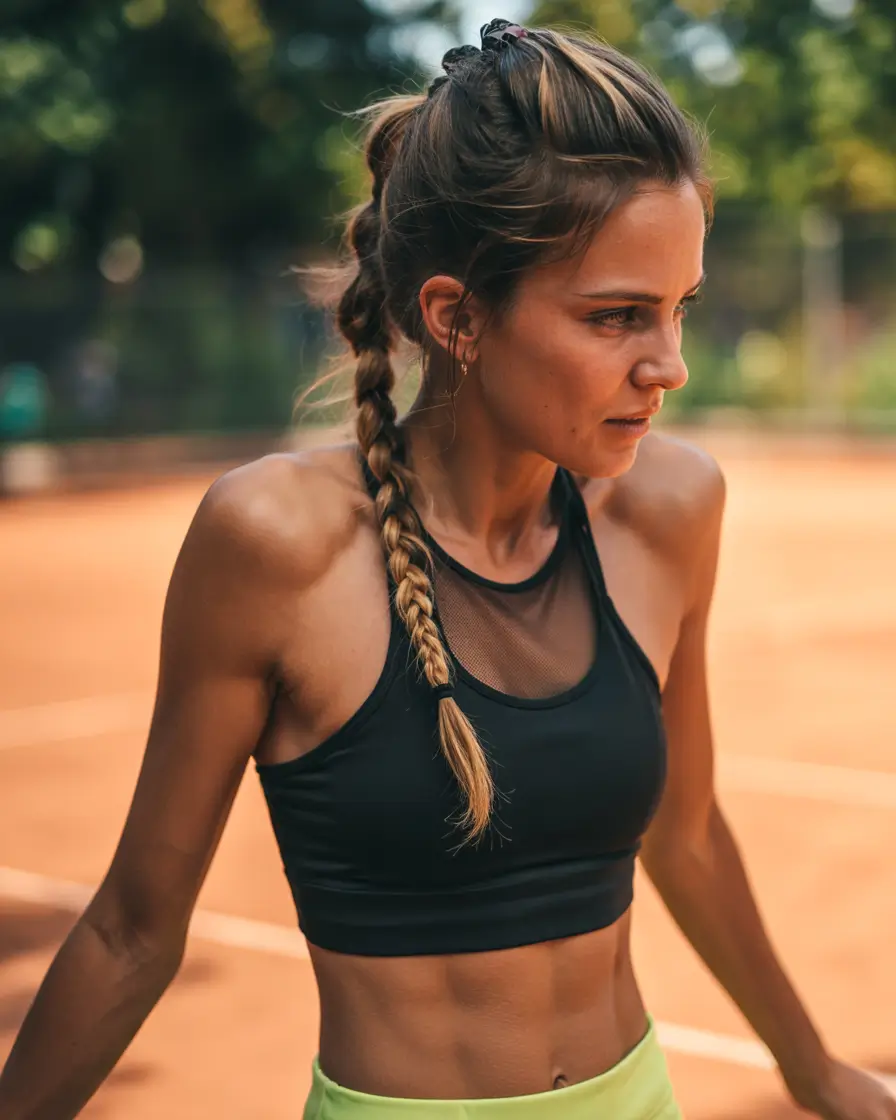 Sporty & Cute Hairstyles for Volleyball - Summer 2025! Sporty Side Braid with a Power Part