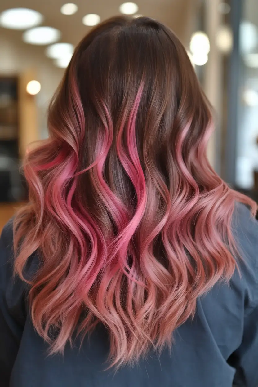 Summer Highlights Ideas 2025: Beautiful Accents Rosy Glow on Chocolate Melt