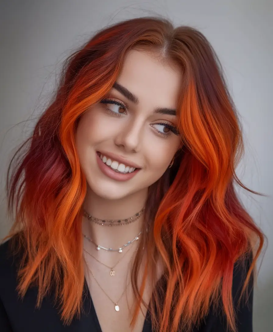 Summer Highlights Ideas 2025: Beautiful Accents Hot Ember Glow for the Bold Hearted