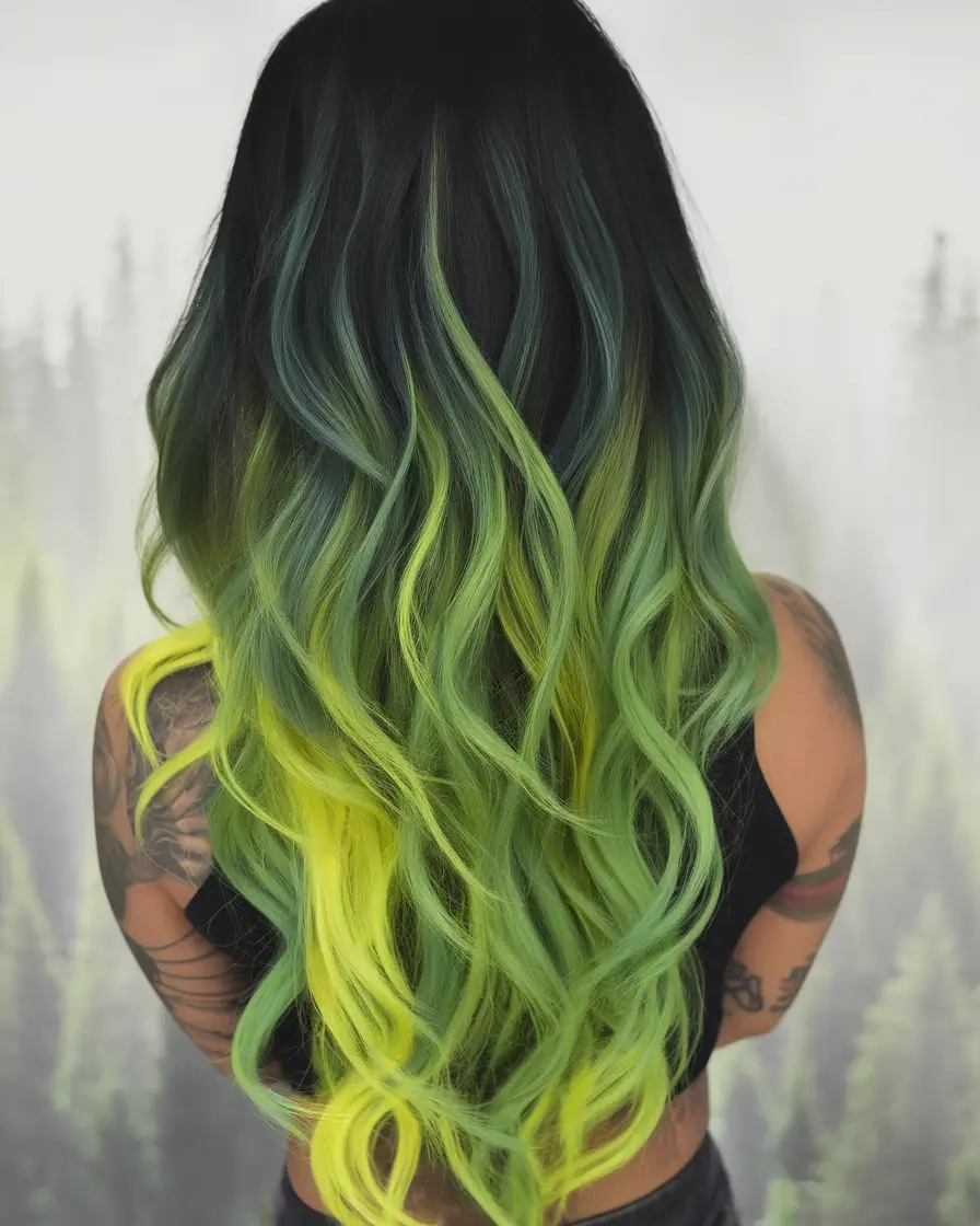 Summer Ombre Hair Color Ideas 2025: Trendy Shades+Neon Forest Fantasy for the Fearless