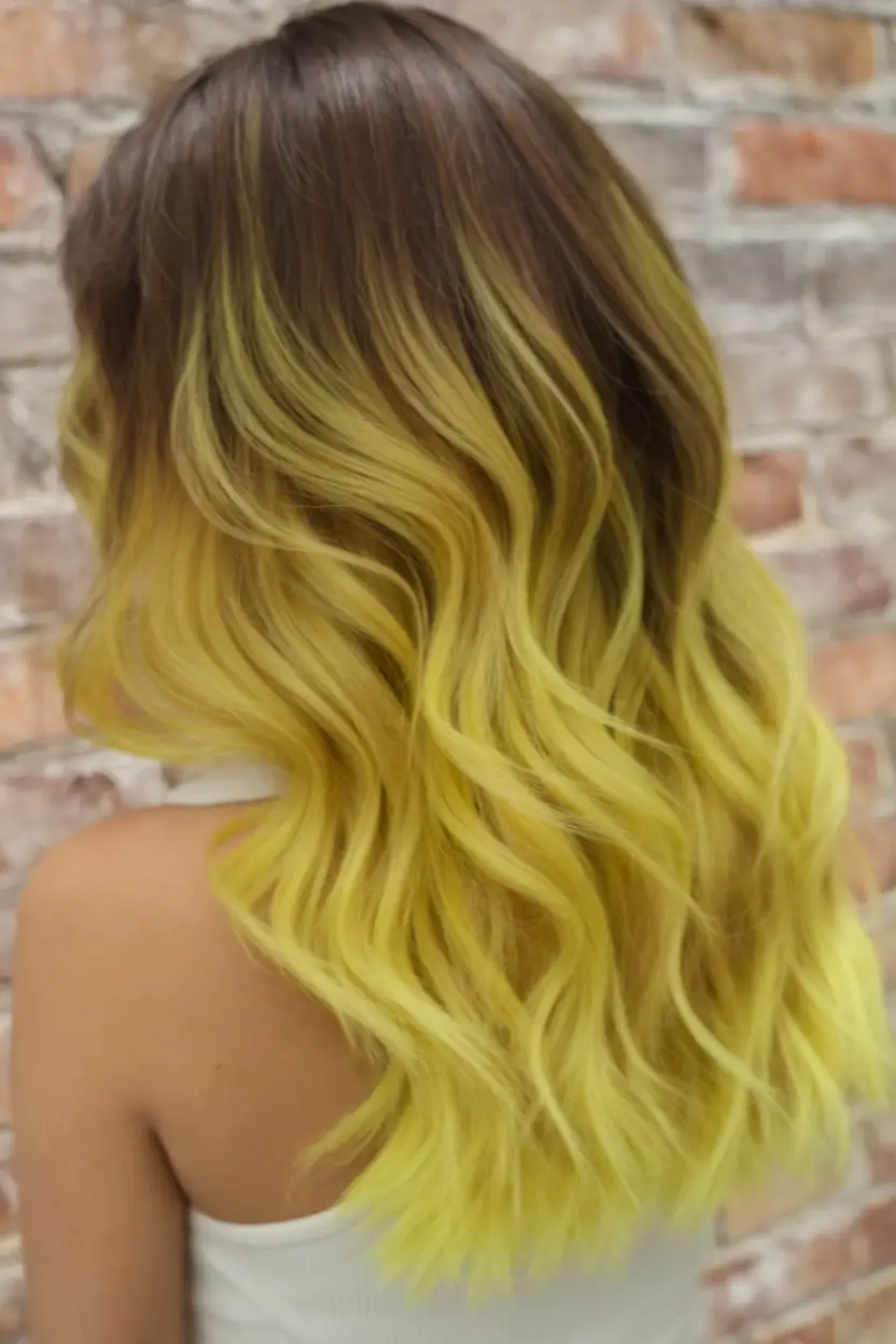 Summer Ombre Hair Color Ideas 2025: Trendy Shades+Lemon Drop Ombre with Retro Cool