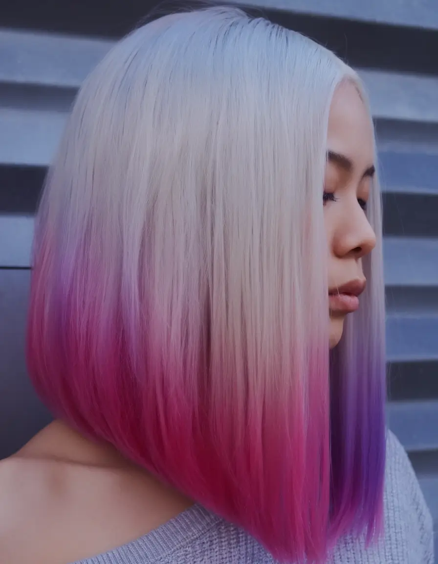Summer Ombre Hair Color Ideas 2025: Trendy Shades Cool-Toned Bob with Candy Tips