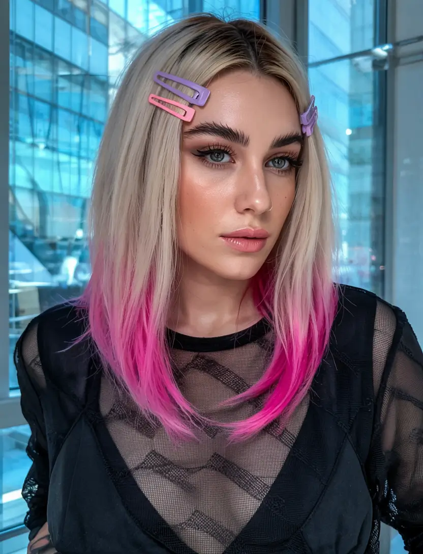Summer Ombre Hair Color Ideas 2025: Trendy Shades Peachy Pink Ends for a Blonde Glow-Up