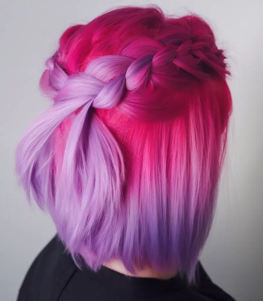 Summer Ombre Hair Color Ideas 2025: Trendy Shades Braided Candyfloss Bob