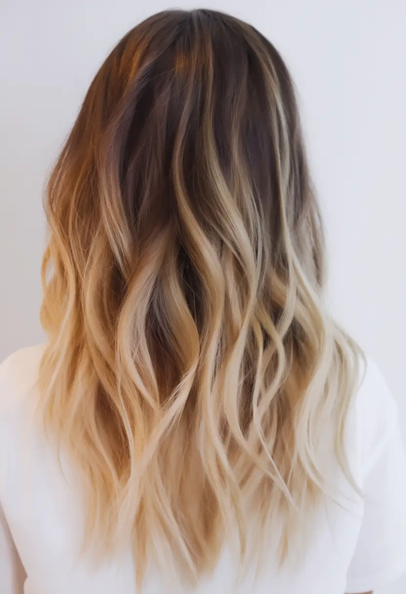 Summer Ombre Hair Color Ideas 2025: Trendy Shades+Golden-Dipped Beachy Layers