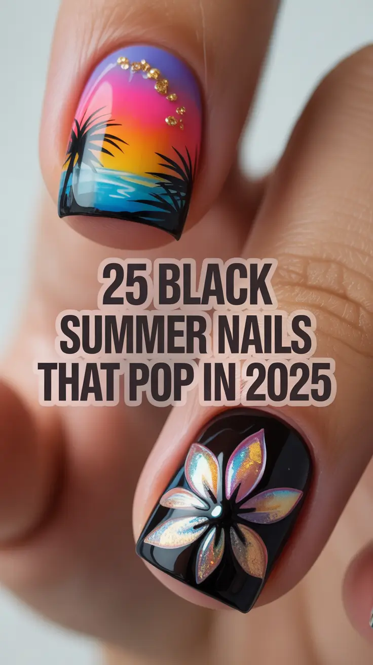 Black Summer Nails That Pop in 2025: Cute, Bold & Artistic Designs to Try Now