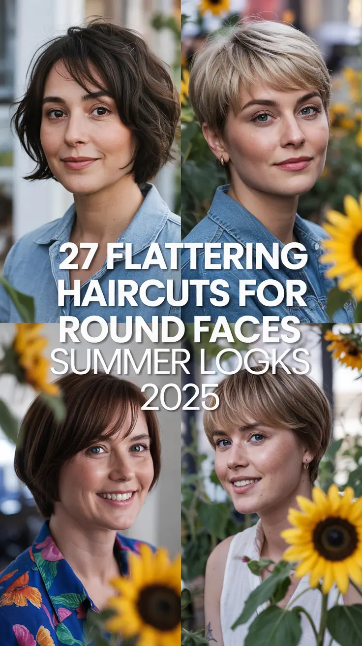 Flattering Haircuts for Round Faces – Summer Looks 2025: The Best Styles for Every Shape