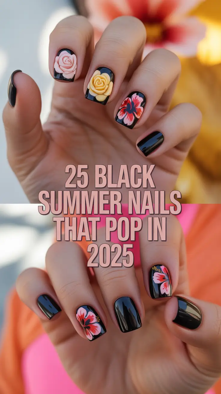 Black Summer Nails That Pop in 2025: Cute, Bold & Artistic Designs to Try Now