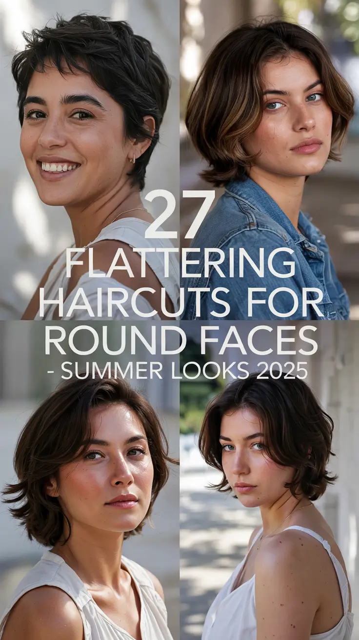 Flattering Haircuts for Round Faces – Summer Looks 2025: The Best Styles for Every Shape