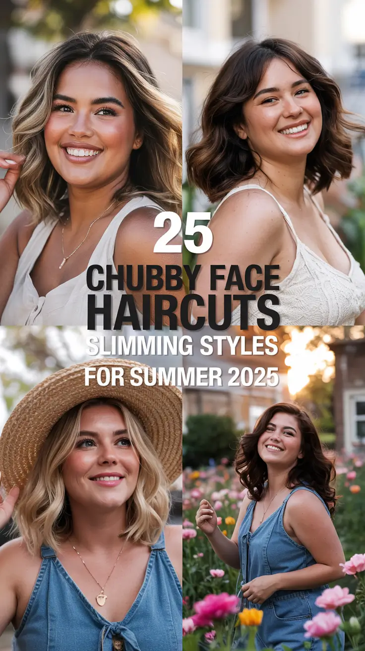 Chubby Face Haircuts - Slimming Styles for Summer 2025: Best Hairstyles for Round Faces