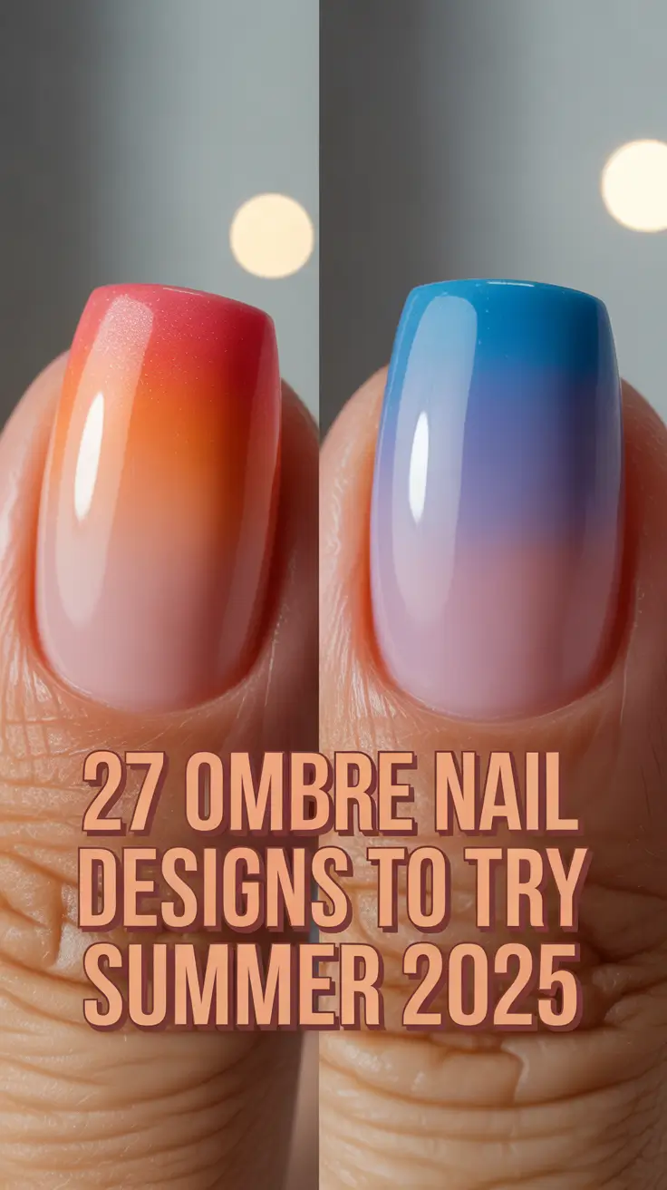Ombre Nail Designs to Try Summer 2025: Trendy Colors, Shapes & Styles You’ll Love