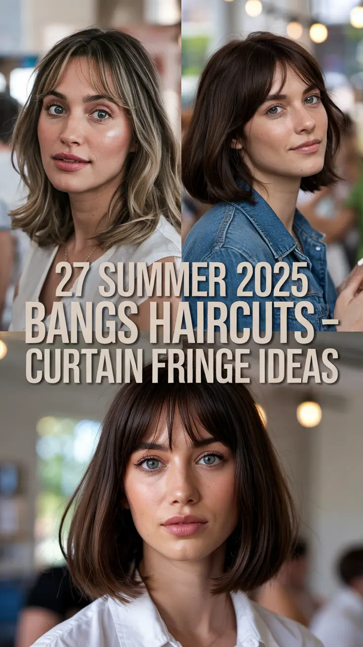 Summer 2025 Bangs Haircuts - Curtain Fringe Ideas You’ll Want to Try Immediately