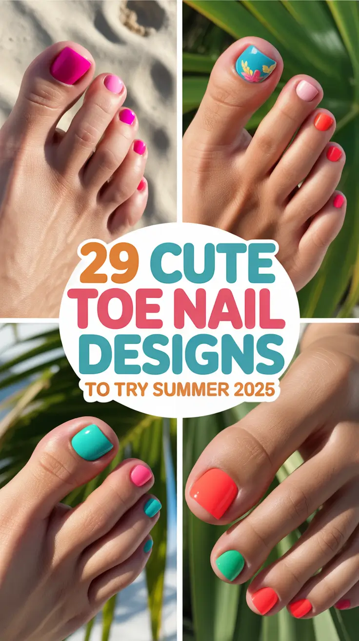 Cute Toe Nail Designs to Try Summer 2025 – Bright, Trendy & Fun Ideas