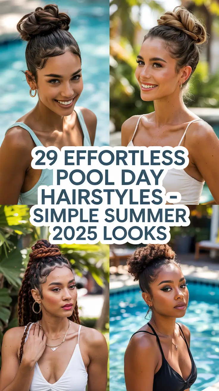 Effortless Pool Day Hairstyles – Simple Summer 2025 Looks for Every Hair Type