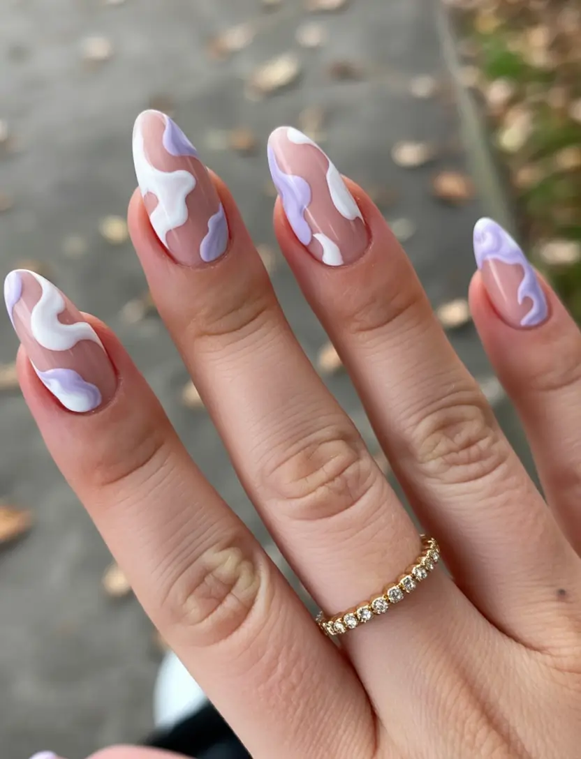 Almond Nails That Slay Summer 2025 Abstract Lavender Dream