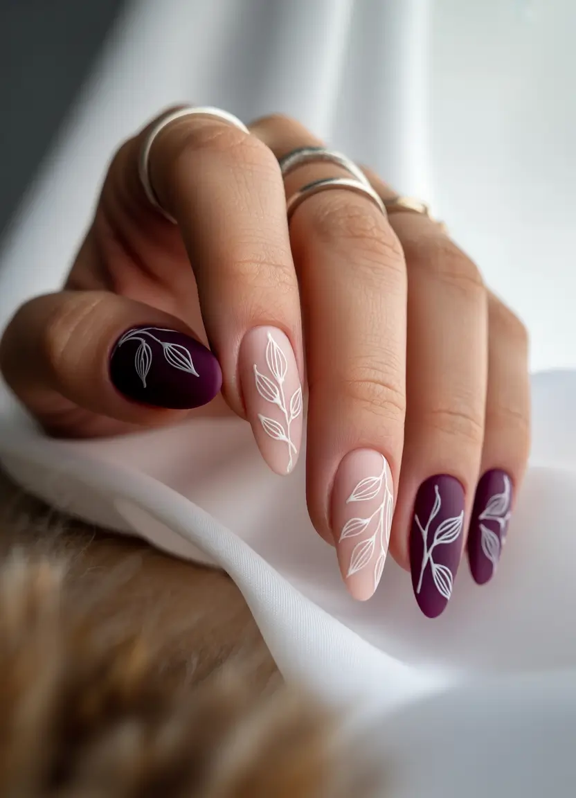 Almond Nails That Slay Summer 2025 Floral Line Art for a Minimalist Look