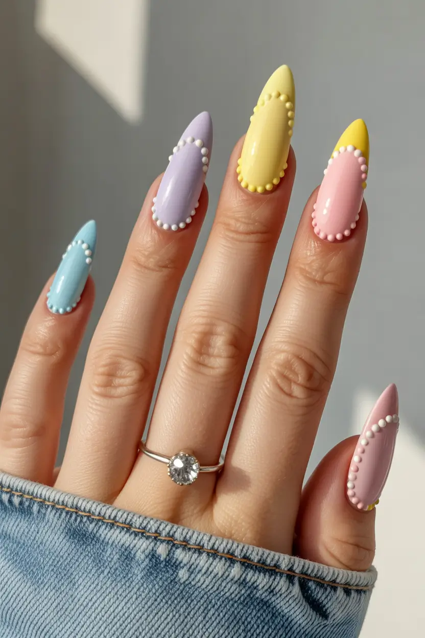 Almond Nails That Slay Summer 2025 - Pastel Perfection with Beaded Elegance
