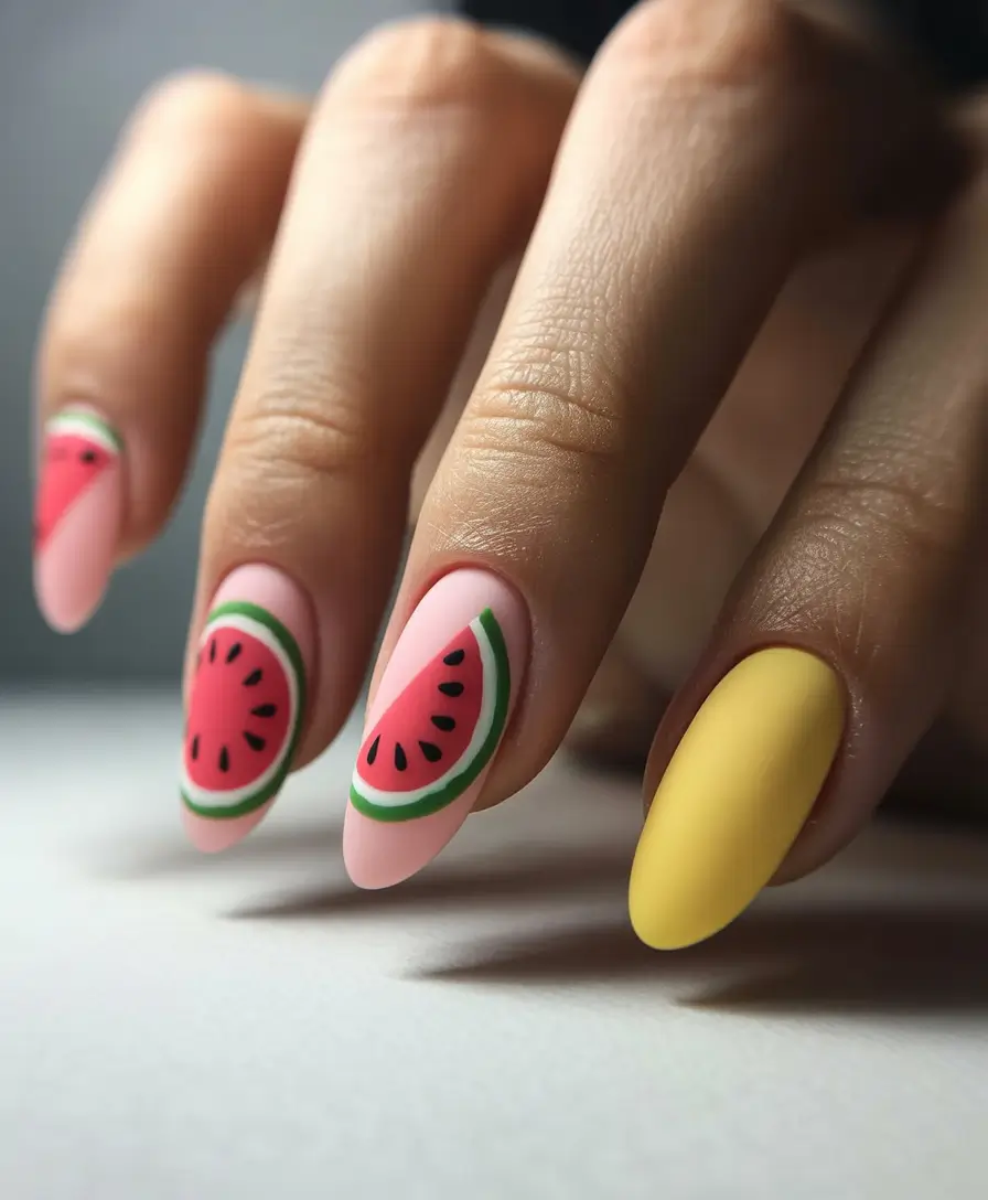 Beach Nails That Shine in Summer 2025 - Fruit-Infused Matte Pop