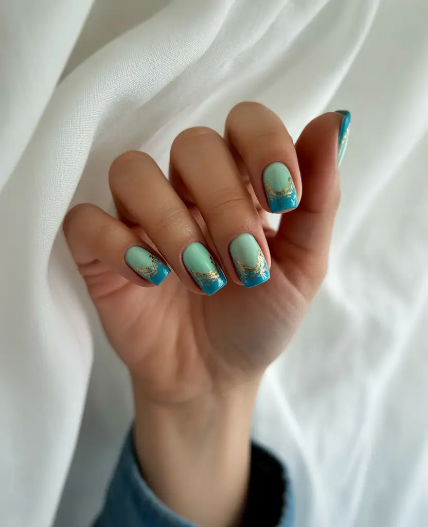 Beach Nails That Shine in Summer 2025 - Mint Tips and Maritime Charm