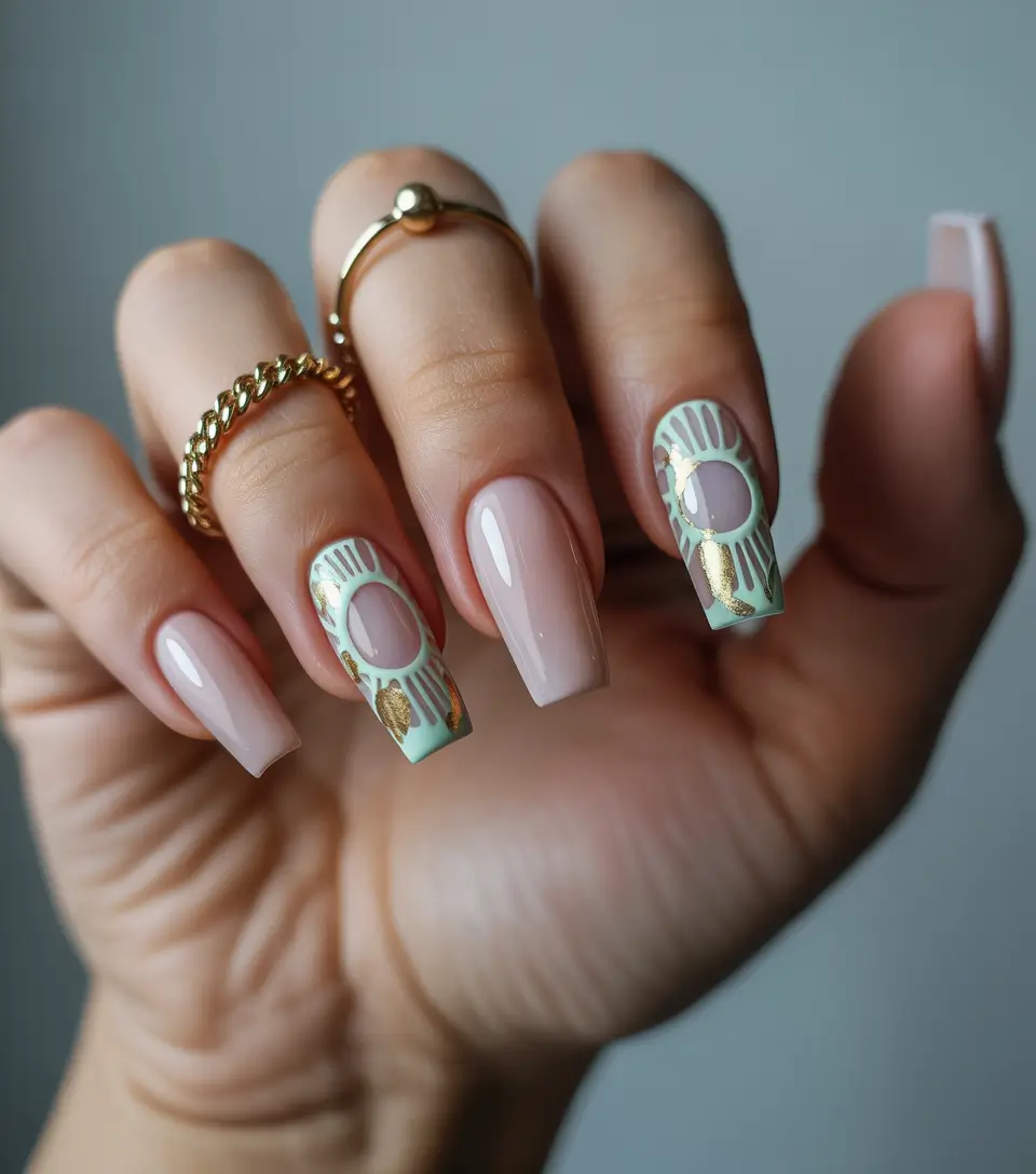 Beach Nails That Shine in Summer 2025 - Minted Modern with Gold Accents