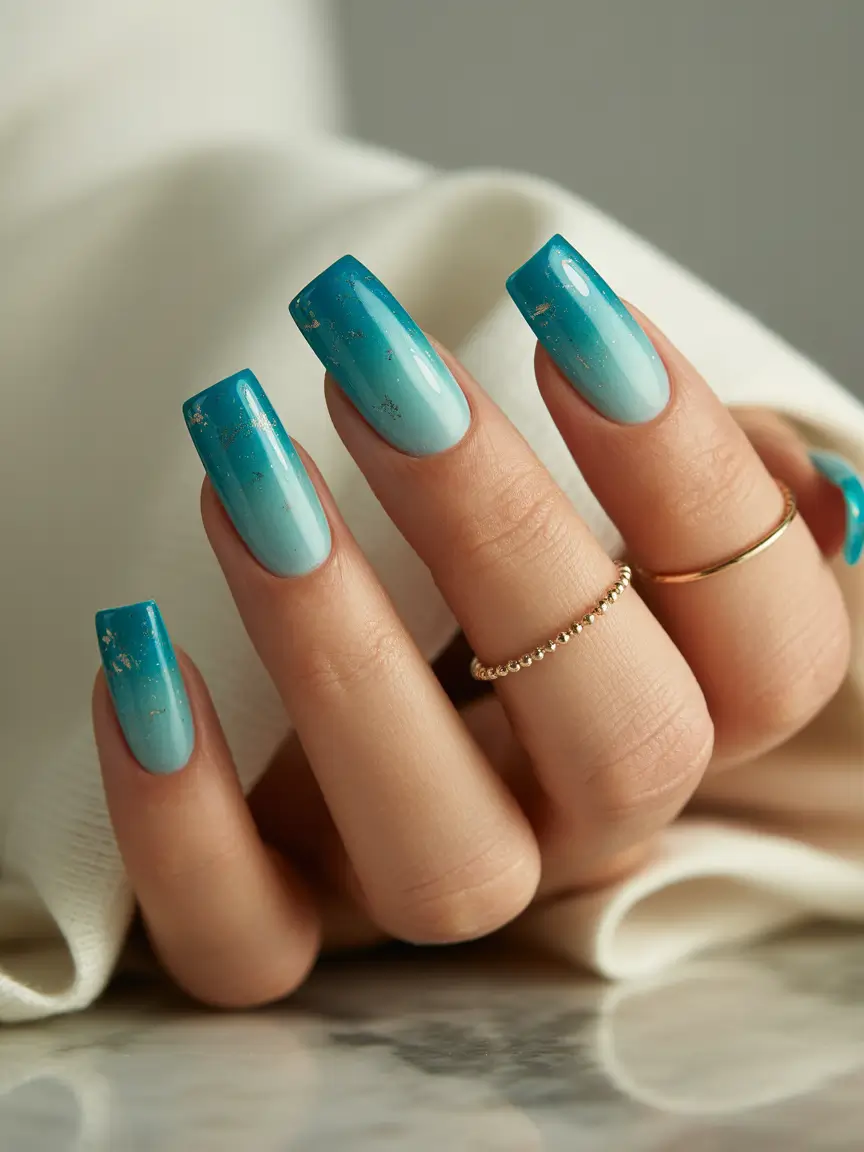 Beach Nails That Shine in Summer 2025 - Ocean Dip Ombre