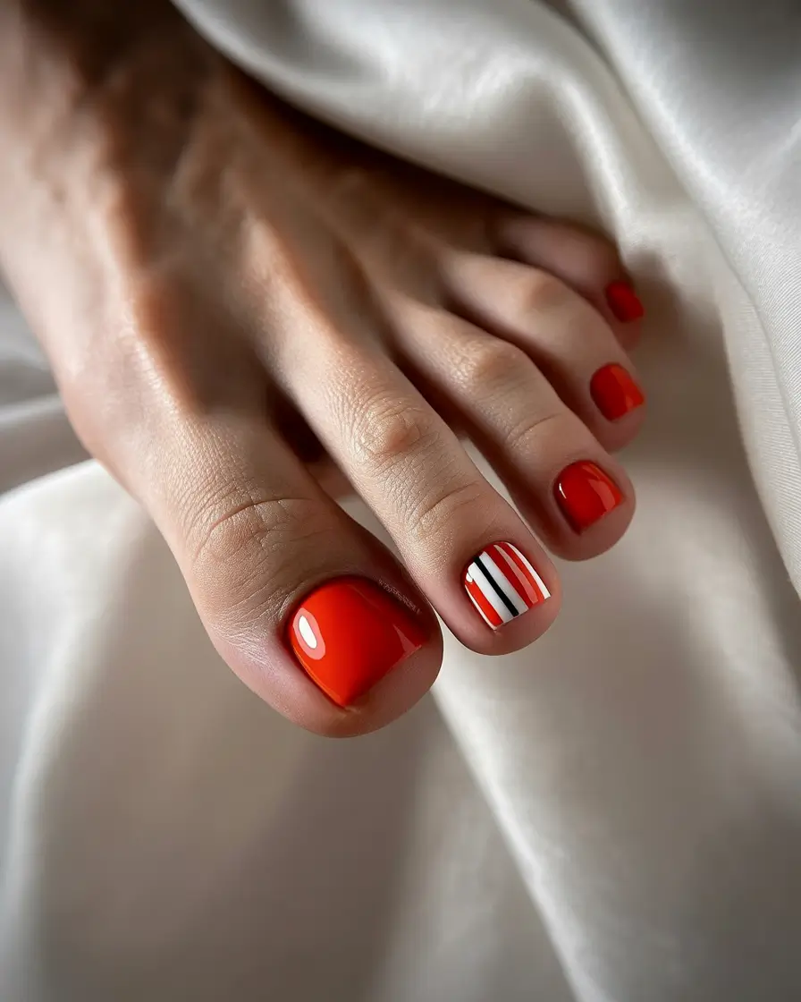 Best Toe Nail Colors for Summer 2025 - Classic Red with a Twist