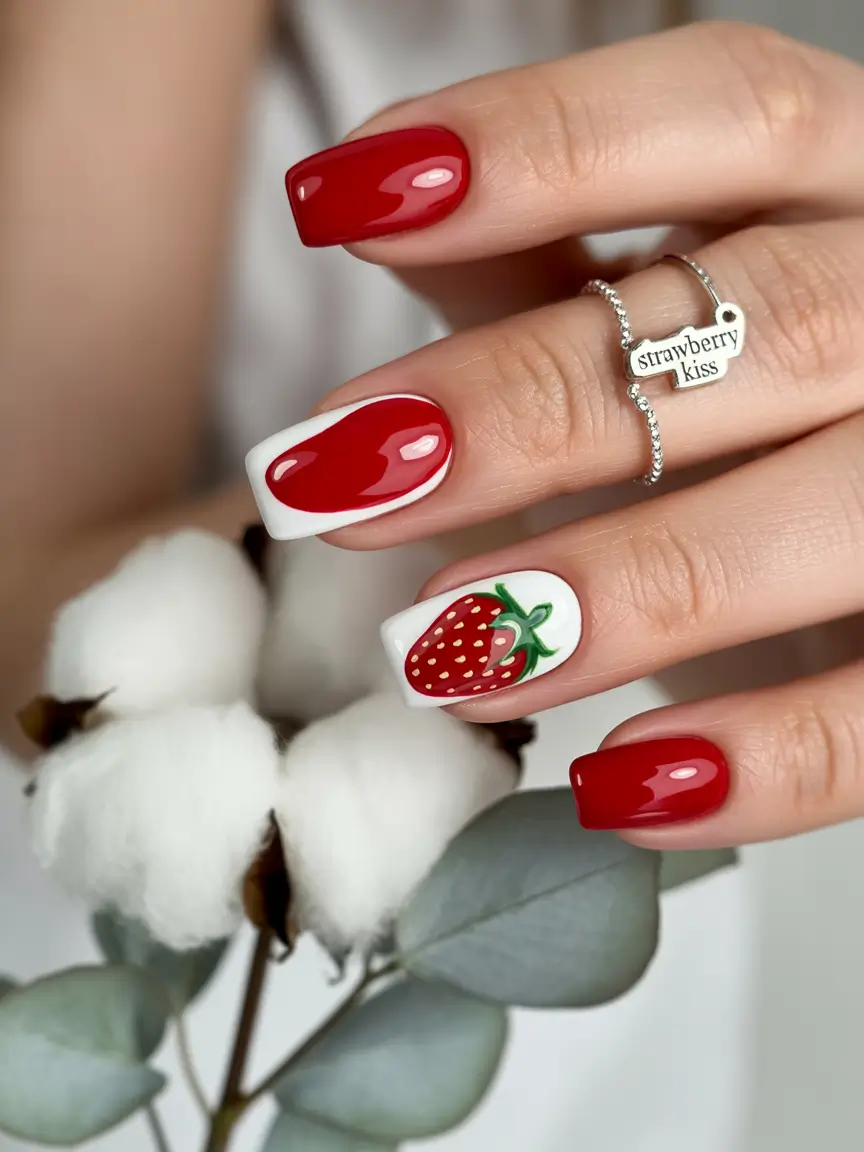 Bold Red Nails for Summer 2025 Vibes Strawberry Kiss Playfulness