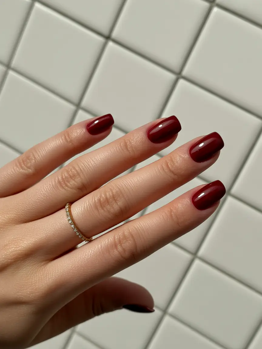 Bold Red Nails for Summer 2025 Vibes Deep Wine Minimalism
