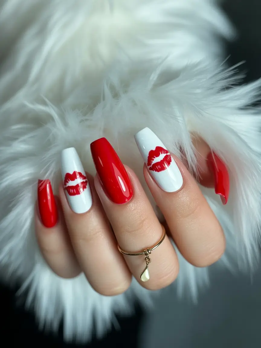 Bold Red Nails for Summer 2025 Vibes Red Kisses & White Heat
