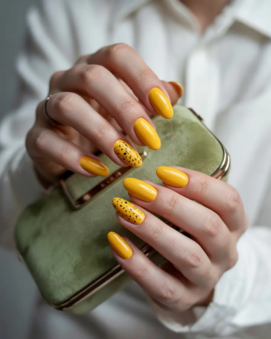 Bright Yellow Nails Made for Summer 2025 Golden Glow with a Dash of Dots