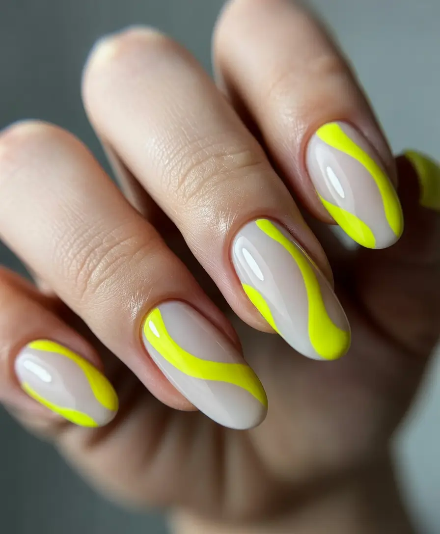 Bright Yellow Nails Made for Summer 2025 Neon Melt: The Drippy French Remix