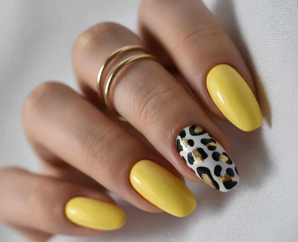 Bright Yellow Nails Made for Summer 2025 Wild Yet Chic: Safari Meets Sunshine