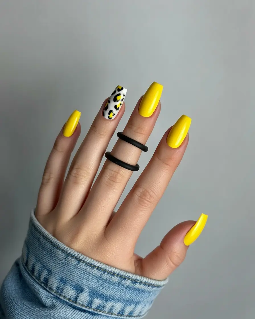 Bright Yellow Nails Made for Summer 2025 Bold Spots & Square Sunshine