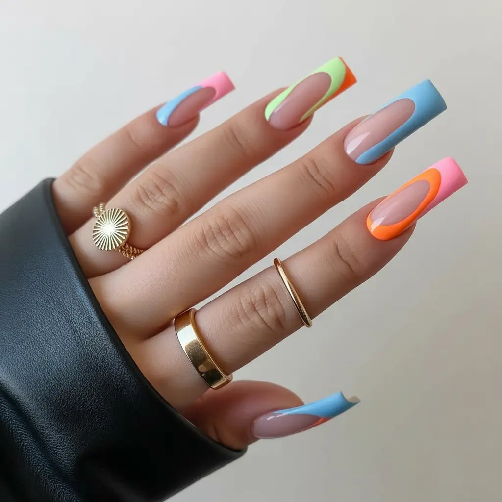 Coffin Nails That Slay Summer 2025+Sunset Highlighter Tips for the Bold at Heart