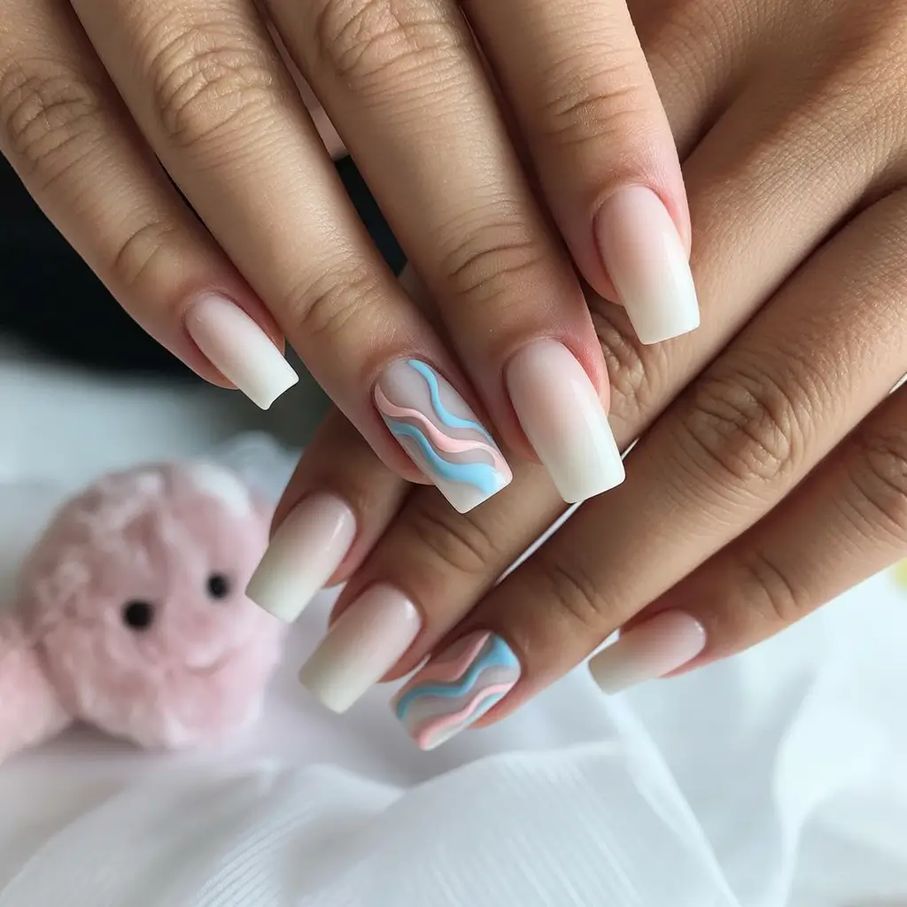 Coffin Nails That Slay Summer 2025 - Pastel Wavy Daydream