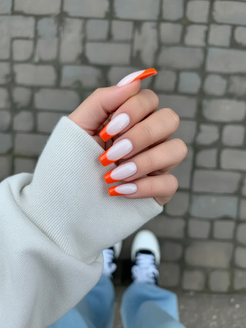 Coffin Nails That Slay Summer 2025 - Pop of Neon: Modern French with Attitude