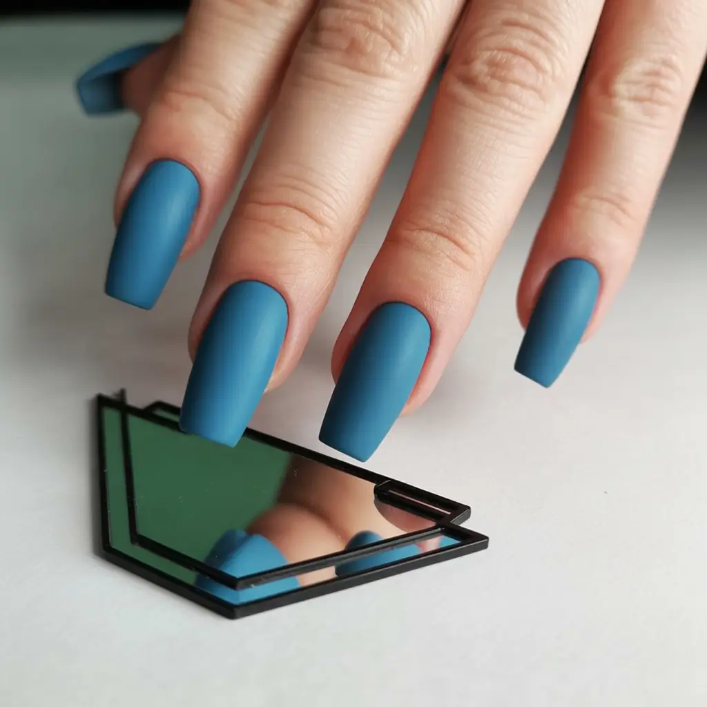 Coffin Nails That Slay Summer 2025 - Matte Teal Mood
