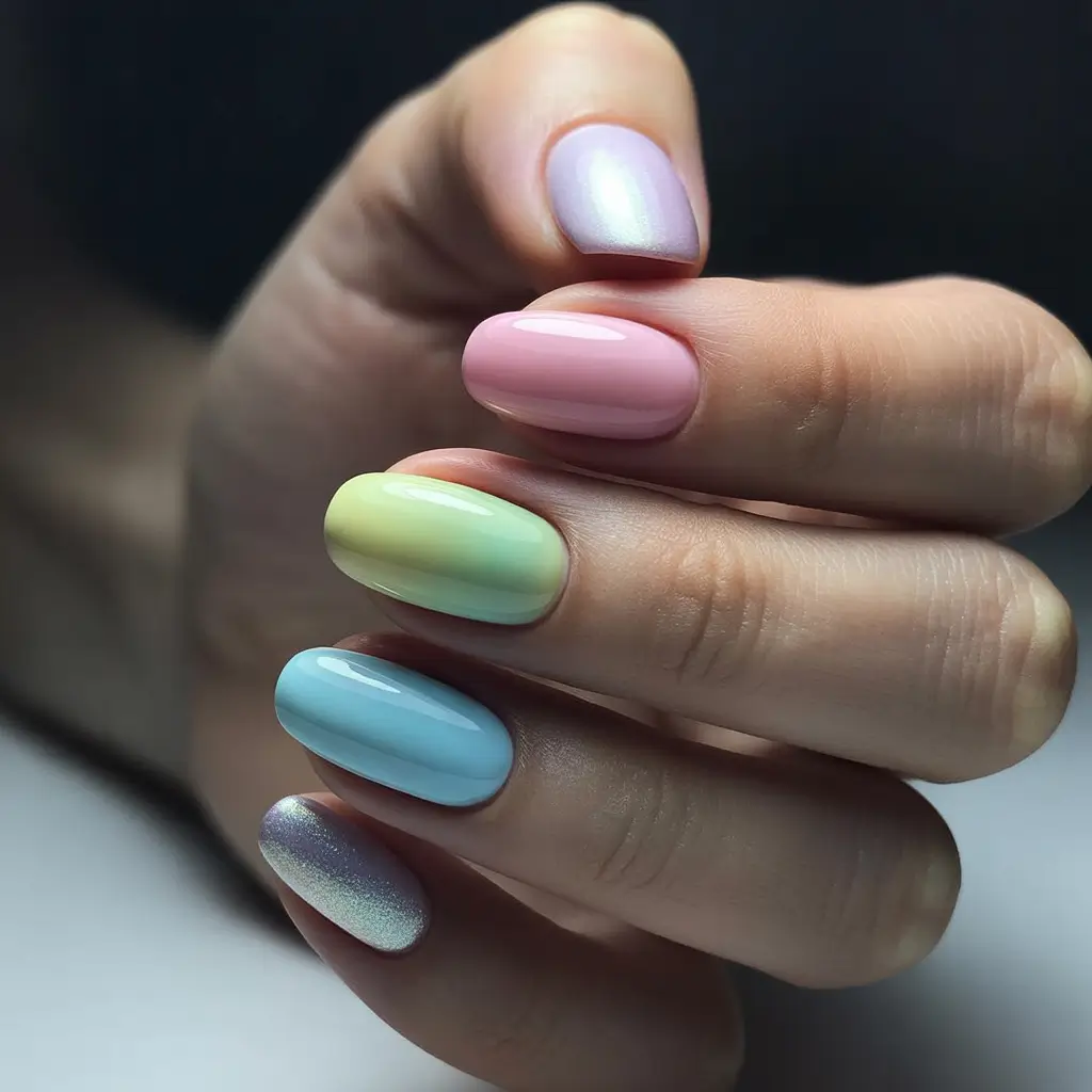 Colorful Summer Nails to Try in 2025 Pastel Ombré with a Pearl Glow