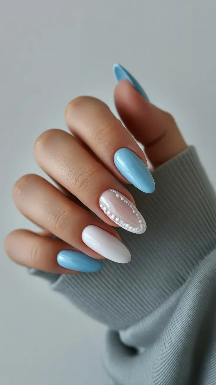 Cool Blue Nail Ideas for Summer 2025 Baby Blue Meets Pearlcore Romance
