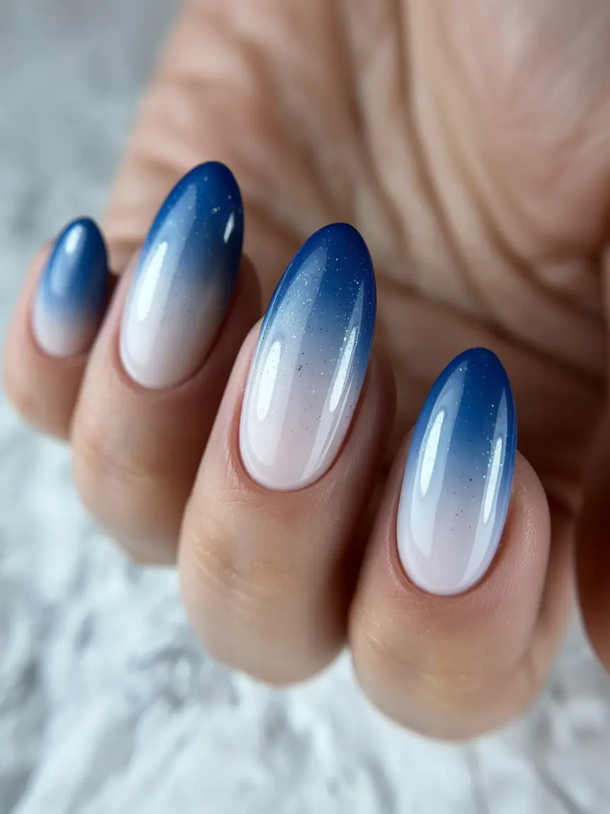Cool Blue Nail Ideas for Summer 2025 Ombre Fade from Barely There to Bold