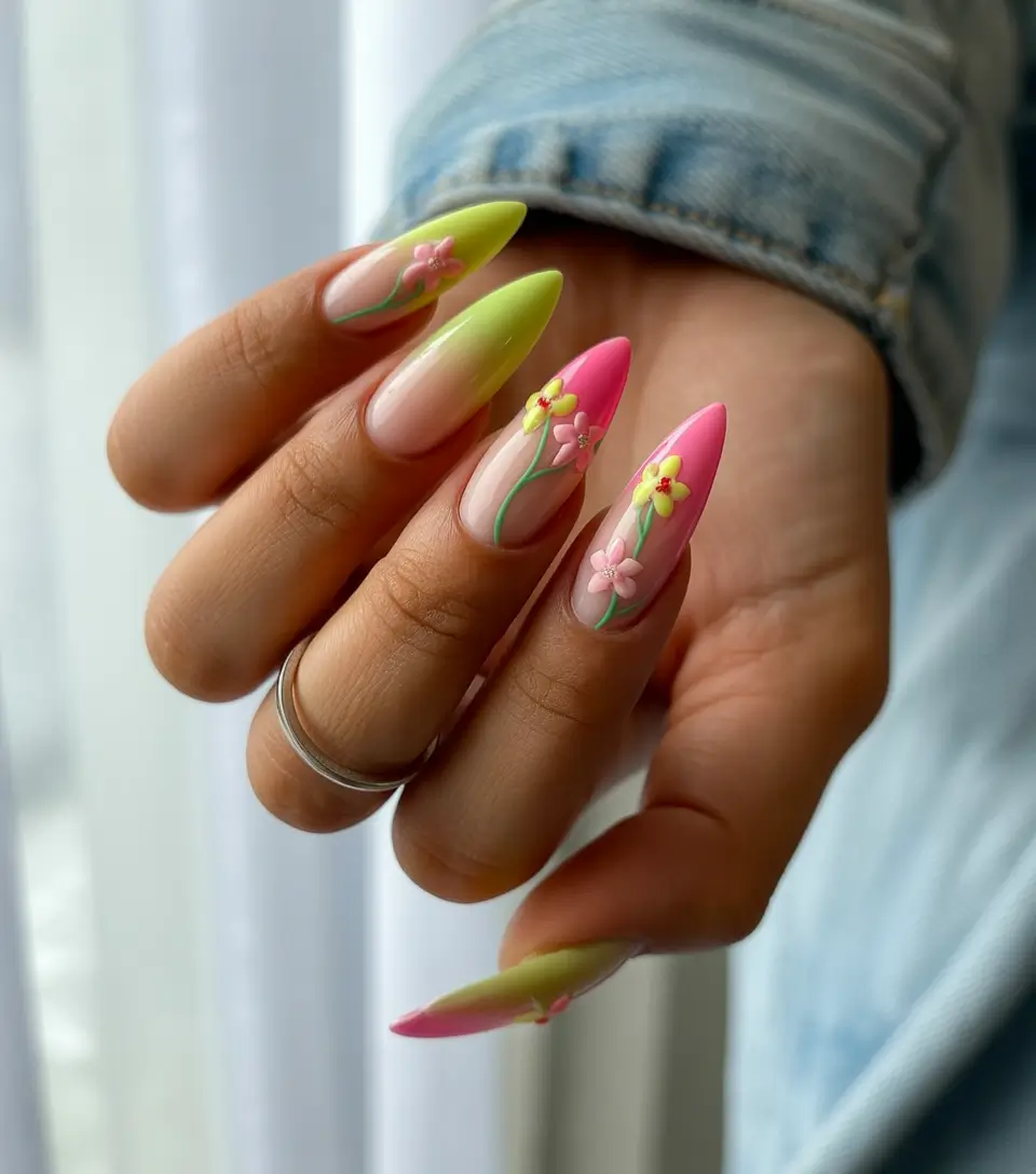 Cute Summer Nail Inspo for 2025 - 3D Garden Party Blooms