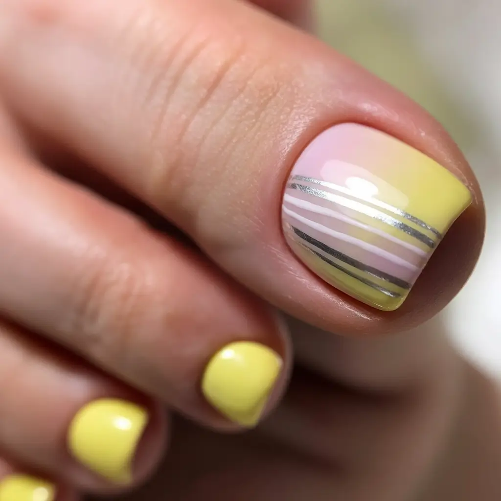 Cute Toe Nail Designs to Try Summer 2025 - Soft Pastel Stripes